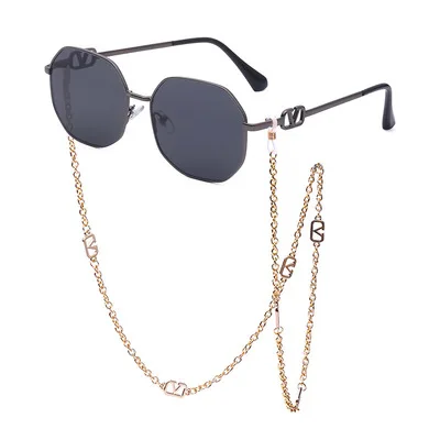 

Chain Sunglasses For Female New Anti-Chain Lanyard Sunglasses Irregular Trend Comfortable Sunshade Mirror Cool 2021 New Style