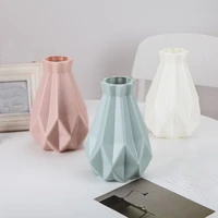 20cm14cm size hip shape plastic material vase imitation ceramic flower vaseplastic flower vase for home decoration