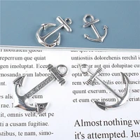 10 pcslot alloy creative anchor rudder pendant buttons ornaments jewelry earrings choker hair diy jewelry accessories handmade