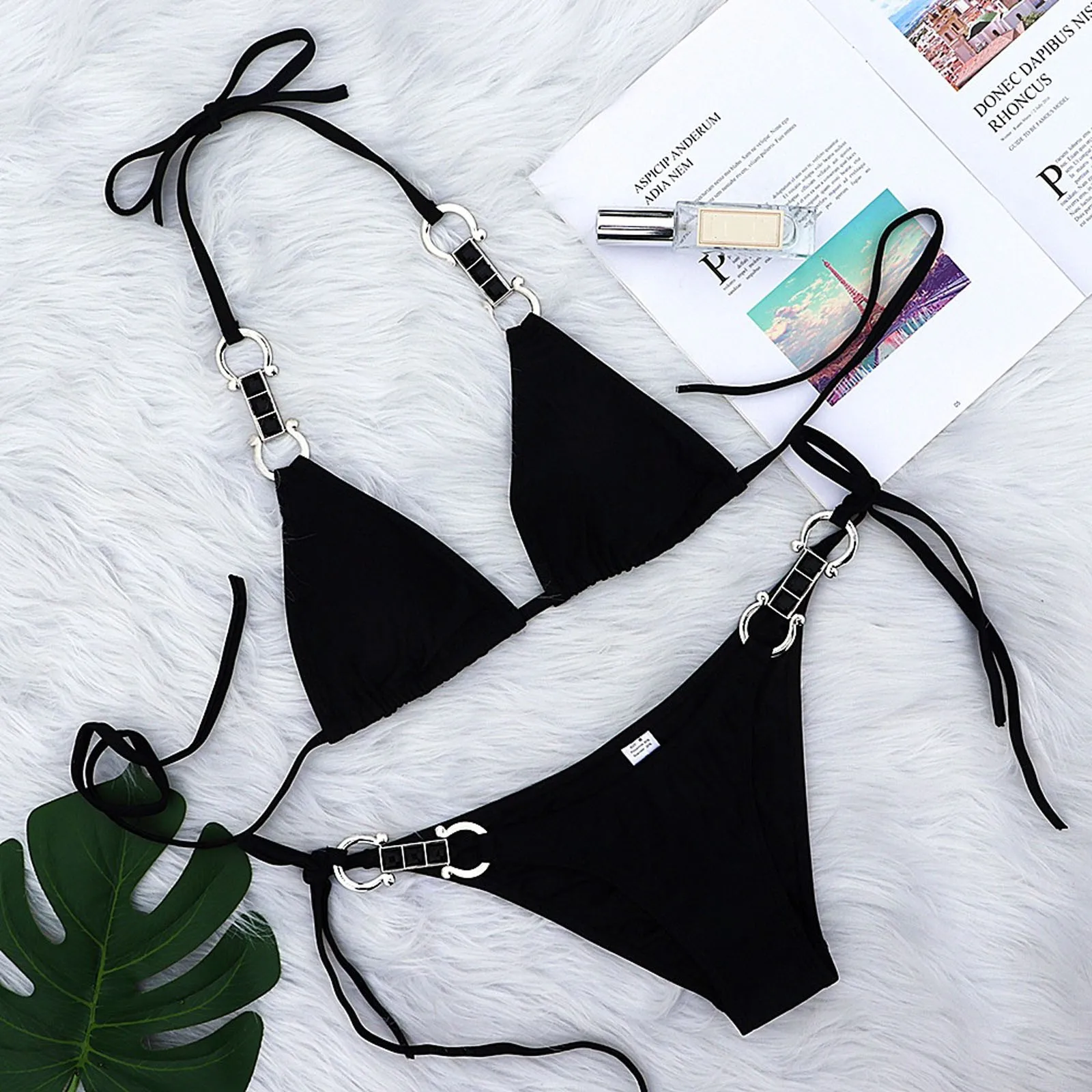 

Women hot sale swimwear Diamond Decoration Bikini Set Push Up Swimsuit Beachwear Padded Swimwear 2021 new bikini swimsuits
