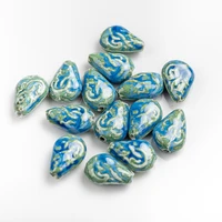 285pcs specail shape blue ceramic beads pendant porcelain jewelry part for necklace bracelet xn078 armbanden maken kralen