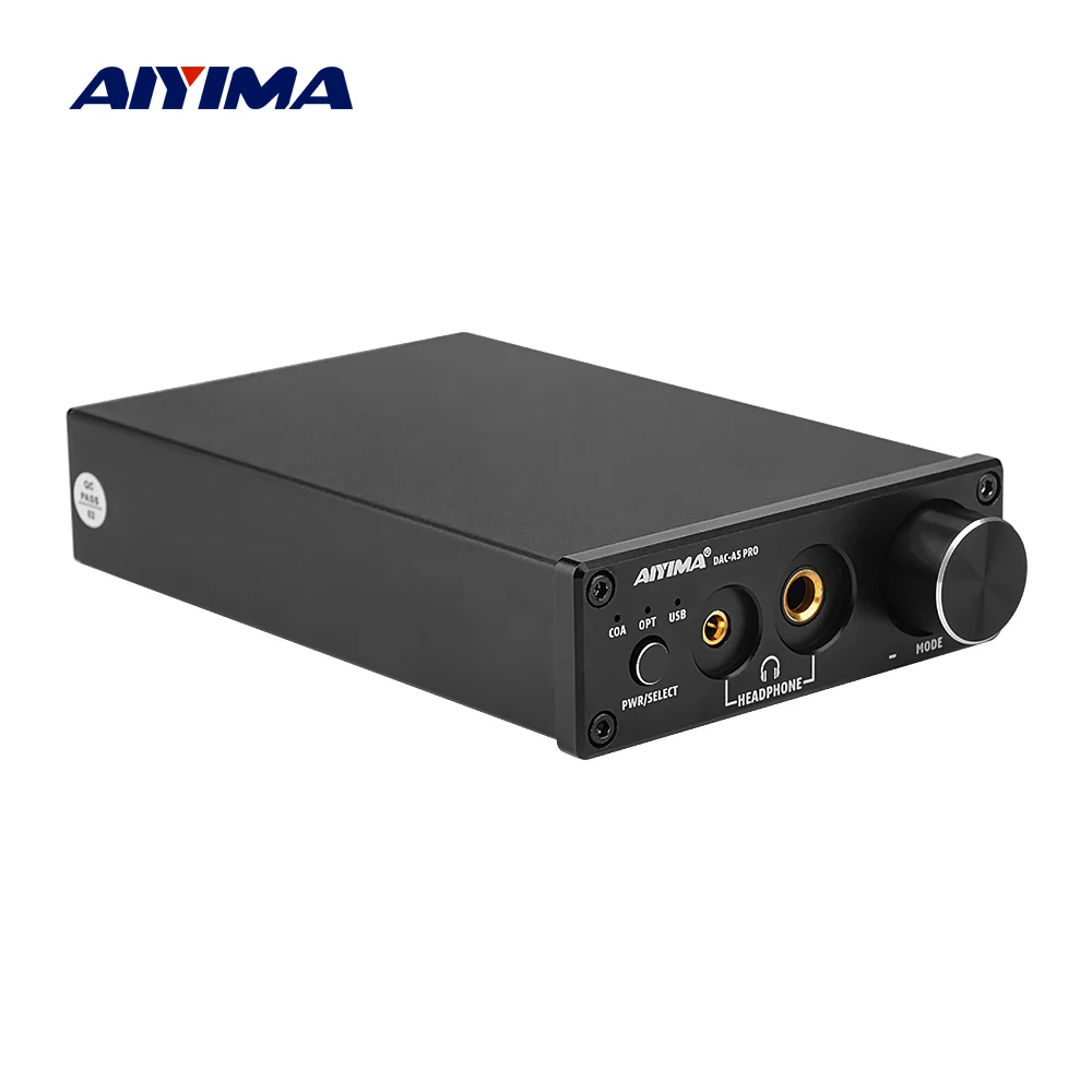 Amplificador de Fone de Ouvido Aiyima Mini Alta Fidelidade Usb Dac Decodificador Áudio 24bit 192khz Lm49720 Ess9018q2m Amp Dc12v Eua – ue Dac-a5 Pro Tpa6120