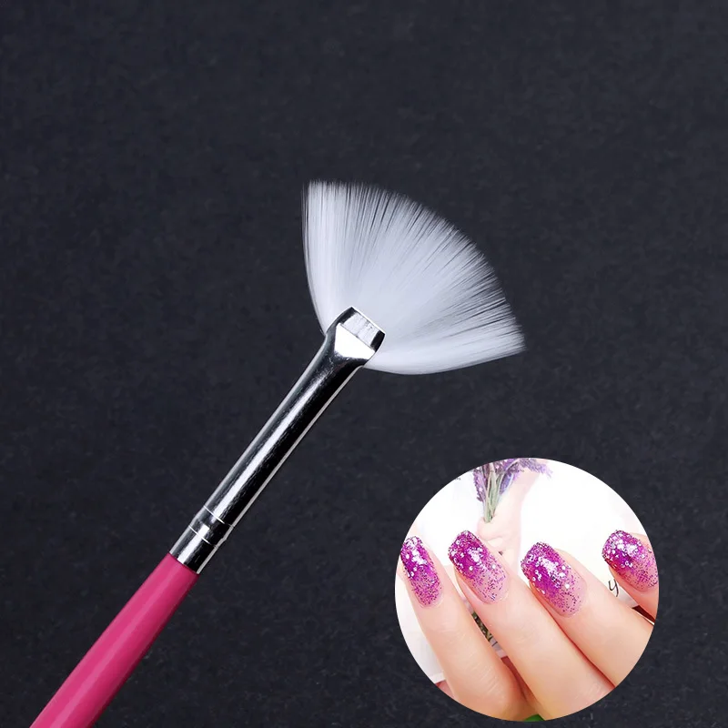 1 шт Кисть для дизайна ногтей градиентная роспись веерным наконечником акриловые