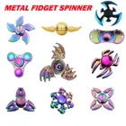 Красочный Спиннер-антистресс из металлического сплава R188 с гладким подшипником, бесшумный Радужный ручной Спиннер, игрушки для детей и взрослых, подарки