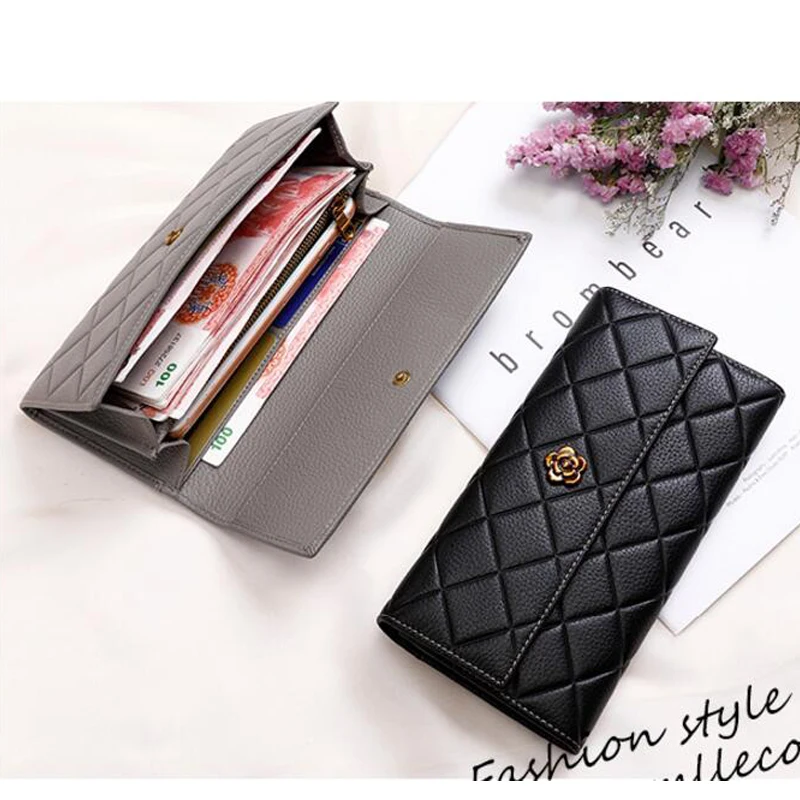 San Maries классические длинные женские кошельки высококачественный кожаный женский