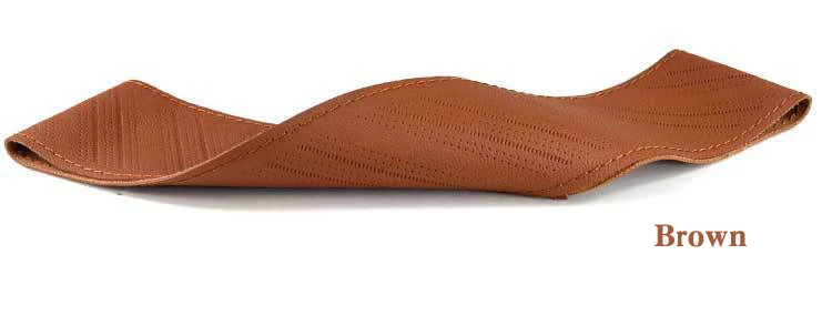 Brown 38cm Декоративный узор микро-Волоконный кожаный чехол для рулевого колеса автомобиля ручной работы рукава рулевого колеса 38 см аксессуары для интерьера - Название цвета: Brown 38cm