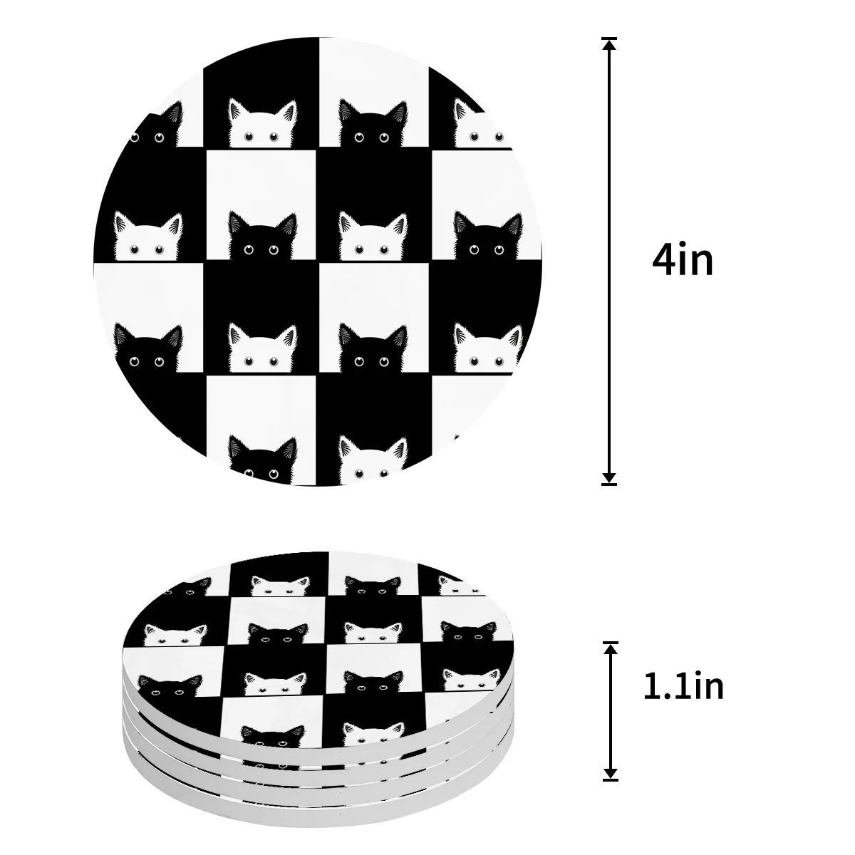 Геометрическая черно белая керамическая подставка подстаканник для кошки