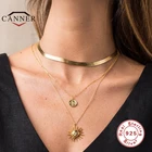 Женское Ожерелье CANNER из стерлингового серебра 925 пробы, модная индивидуальная цепочка от солнца до ключиц, серебряное ювелирное изделие, подарок на день рождения