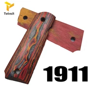 totrait 1 pair colt 1911 colorful wooden grips professional g10 knife handles patch textured material diy scales non slip blanks