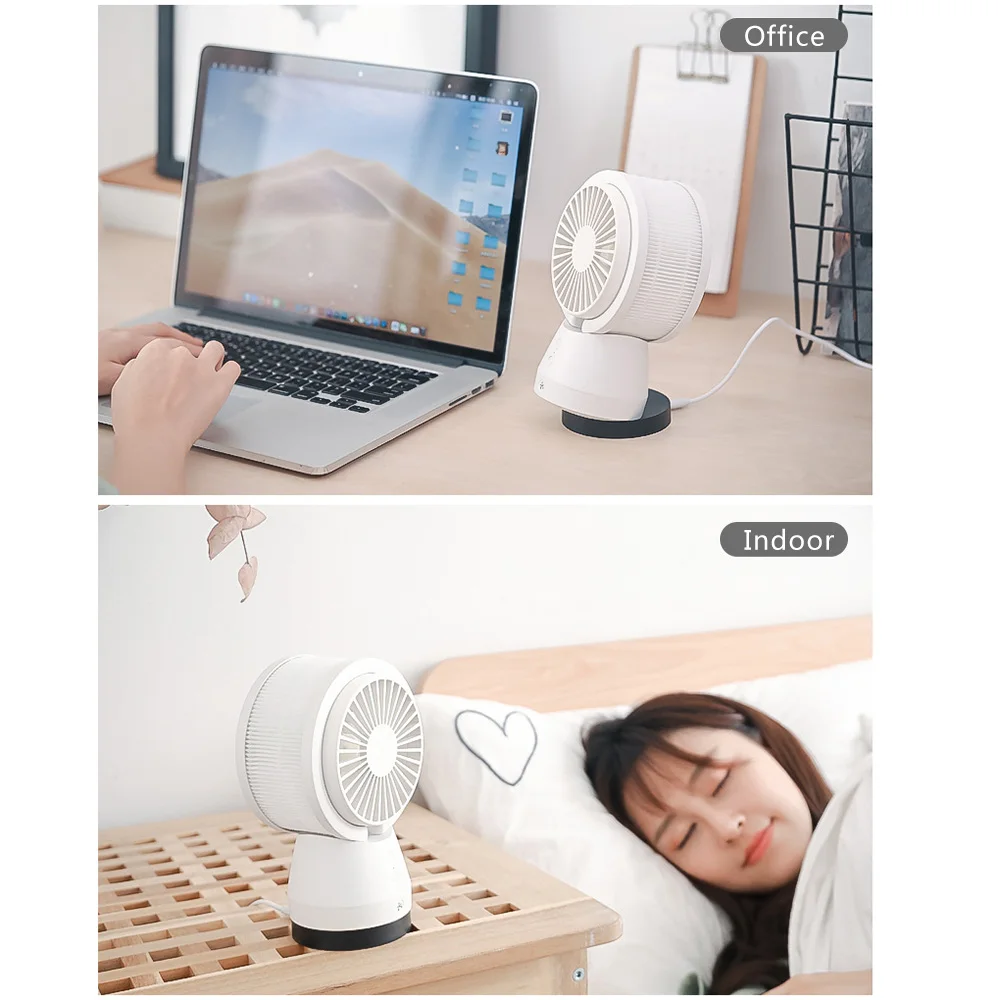 Портативный мини вентилятор перезаряжаемый бесшумный Настольный для очистки
