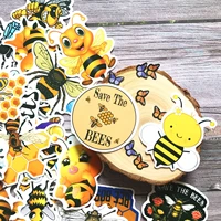 50pc bee graffiti stickers household decoration appliances luggage refrigerator phone water cup waterproof wall sticker c50