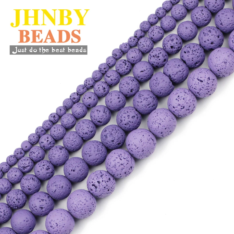 JHNBY Purple камень из натуральной лавы 4/6/8/10/12 мм резиновые распорки для рисования