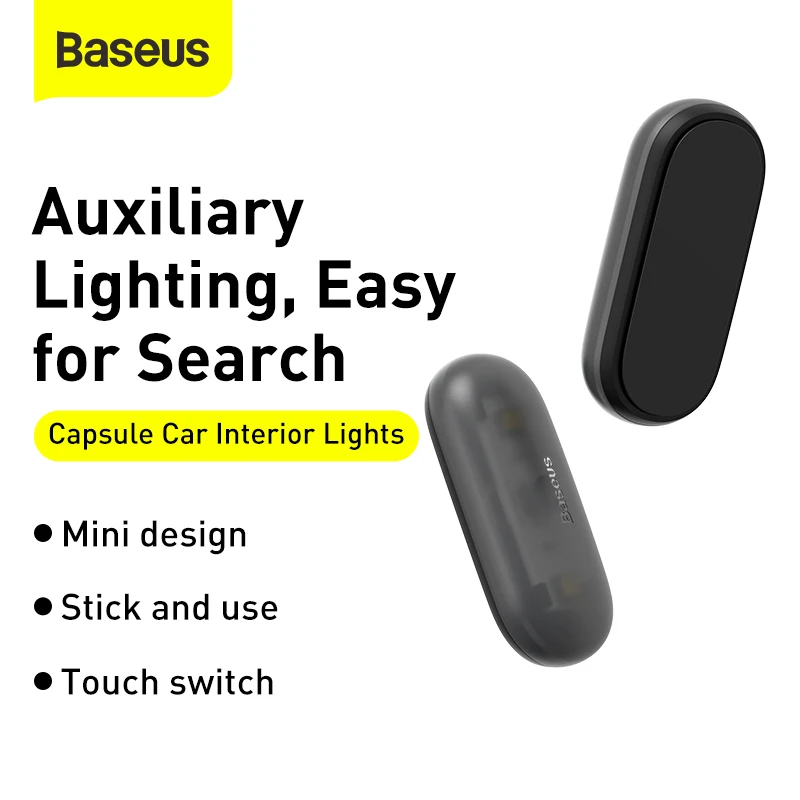 

Baseus Car Interior Light 2pcs Portable LED Flashlight Magnetic Touch LED Work Light Inspection Lamp For Storage boxes,Doors