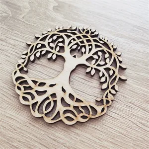 Древо Жизни Лазерная резка деревянный энергетический коврик Сакральная Геометрия деревянной настенный знак энергия органита DIY ремесла подарки на вечерние деревянная подставка