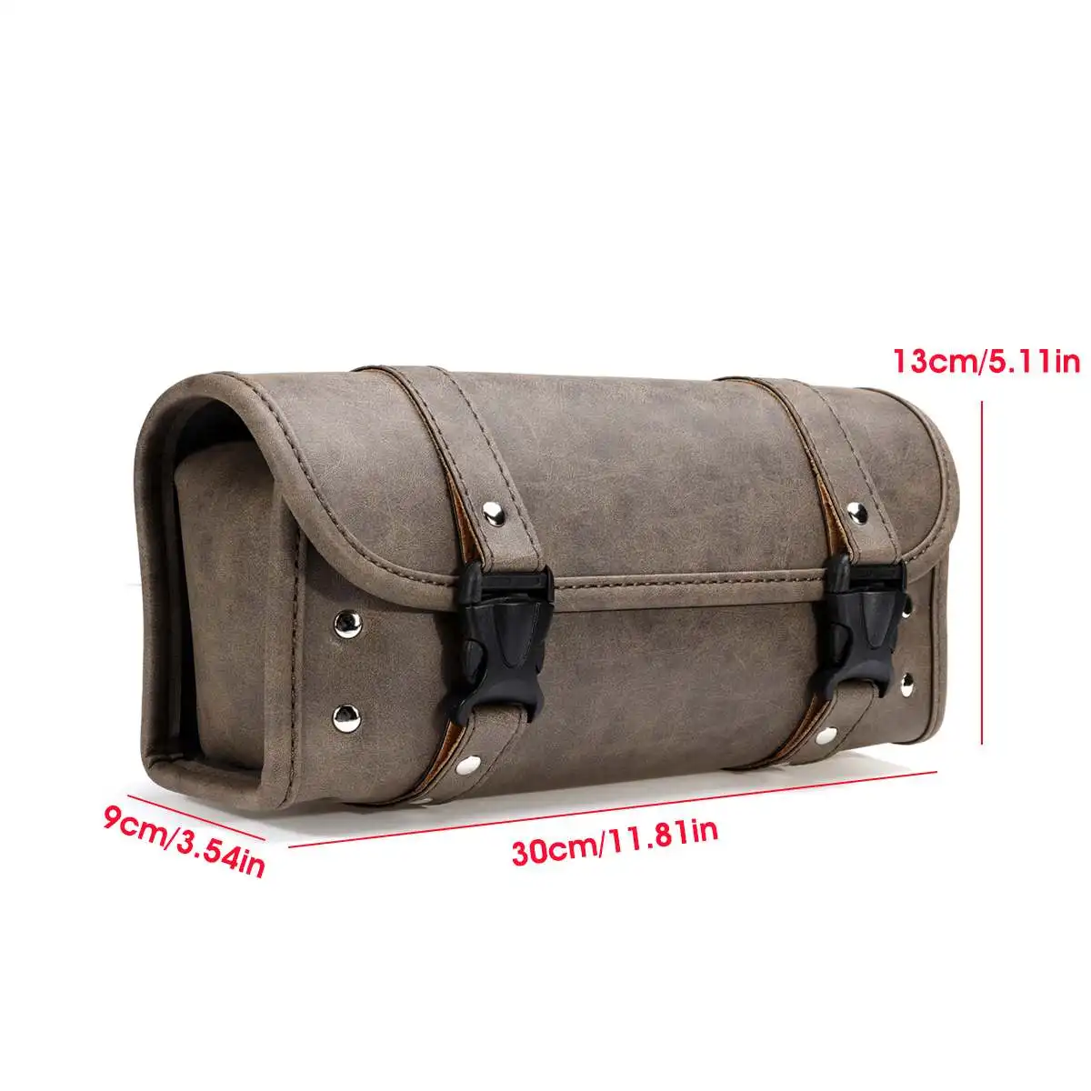 

Universal Motorcycle Fork Tool Bag Waterproof Handlebar Bag PU Leather Saddlebag Front Rear Luggage Storage Tool Pouch