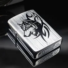 Zorro керосиновая Зажигалка из чистой меди гравировка волка