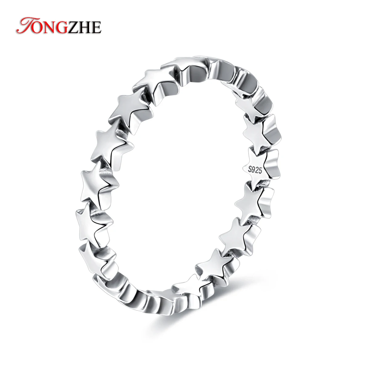 Кольцо женское составное золотистое из серебра 925 пробы в форме звезды |