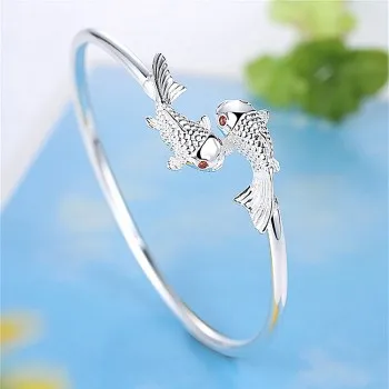 

Hot Selling Zircon Red Eye Pisces Bracelet Japanese and Korean Version Fashion Girl Personality Animal Silver Bracelet JSZ110