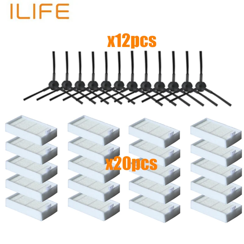 ilife-V3V5ZUHE32 Основной пылевой фильтр боковая щетка эффективный Hepa фильтр для ilife v5 v5s V3 V3s v5pro V50 V55 x5 v5s pro Запчасти для робота-пылесоса - Цвет: ilife-V3V5ZUHE32
