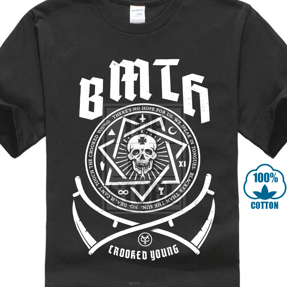 Футболка с изображением неровного молодого снега надписью Bring Me The Horizon|Мужские