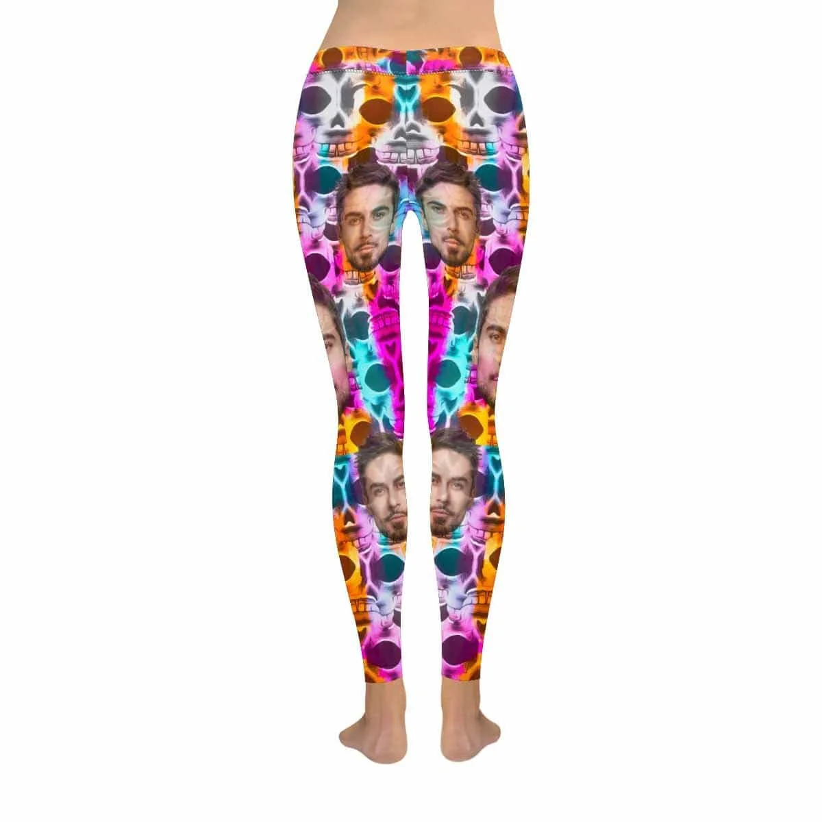 

Custom Boyfriend Face Color Skull All-Over Low Rise Leggings