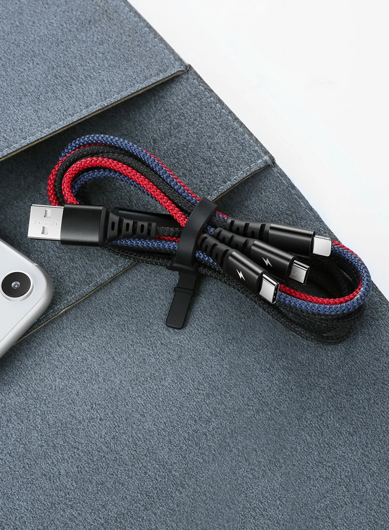 MCDODO 3 в 1, 3 А, USB кабель для мобильного телефона, Micro usb type-C, зарядный кабель для iPhone XS, huawei, samsung, S10, зарядный кабель type-C