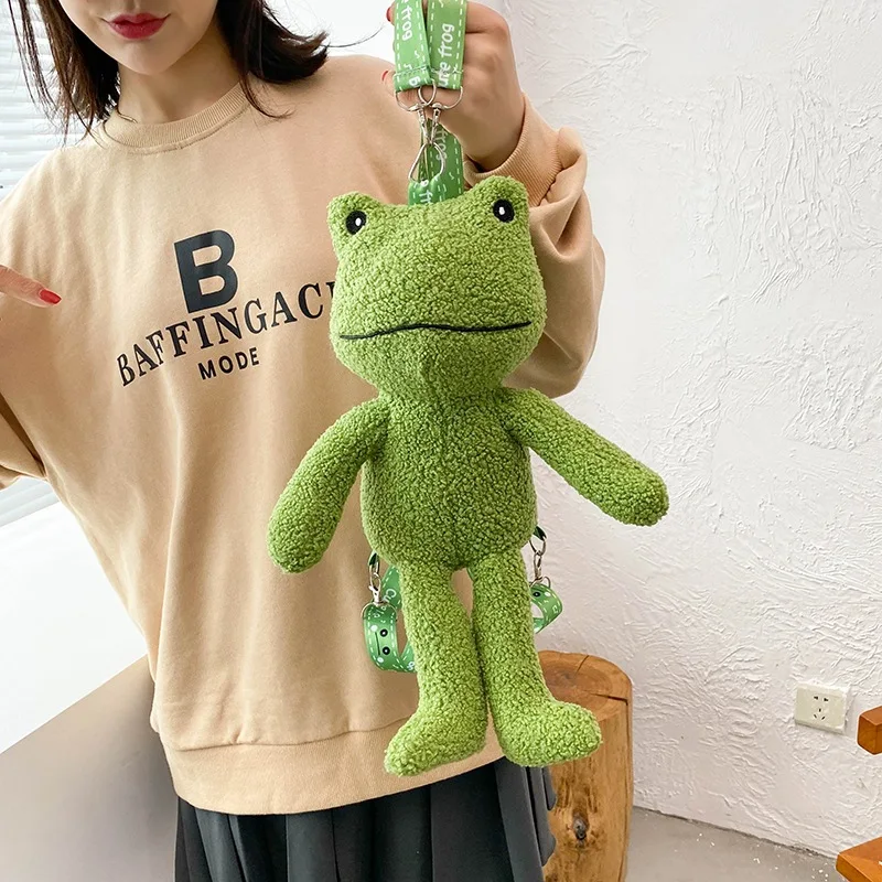 Cartoon Cute Plush Children's Small Bag 2021 New Fashion Simple Shoulder Bags Girl Messenger Mobile Phone Small Round Bag Frog