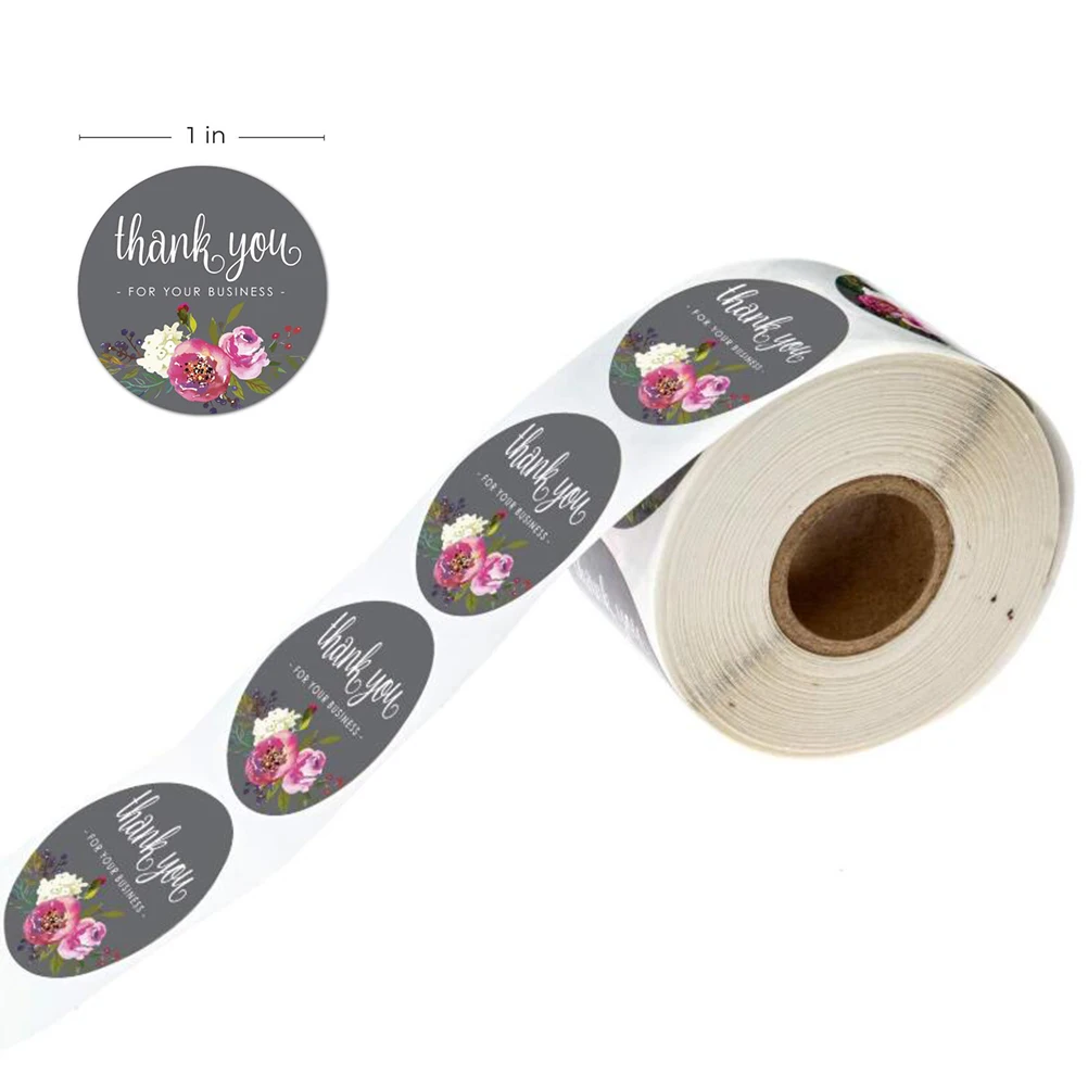 

500Pcs Round Floral Flower Thank You Seal Stickers DIY Gifts Package Label Tags
