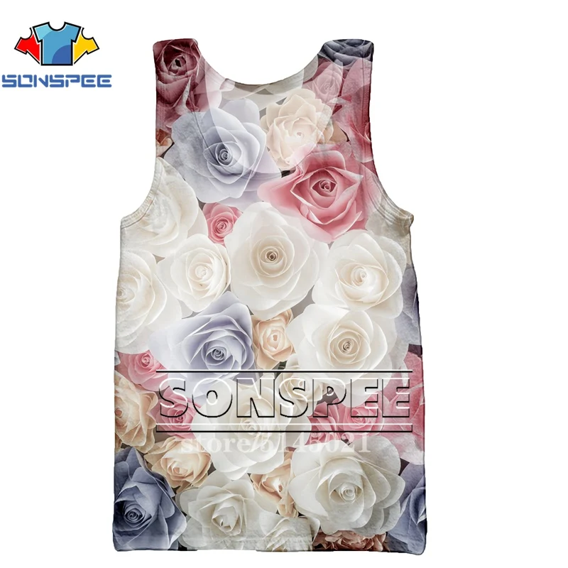 Футболка с 3D принтом для мужчин и женщин новый топ жилет цветочным футболки