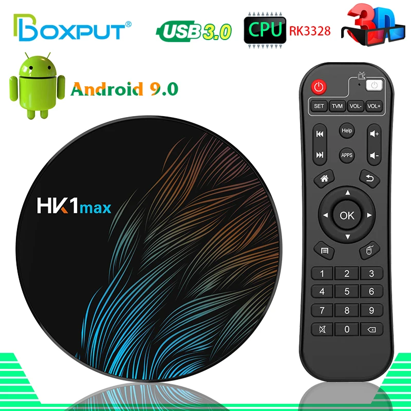 Умная ТВ-приставка HK1 MAX Android 9 0 четырехъядерный процессор RK3318 4K HD медиаплеер