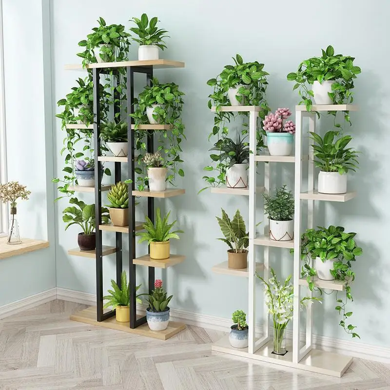 Деревянные полки для интерьера и растений стеллаж балкона уличная подставка