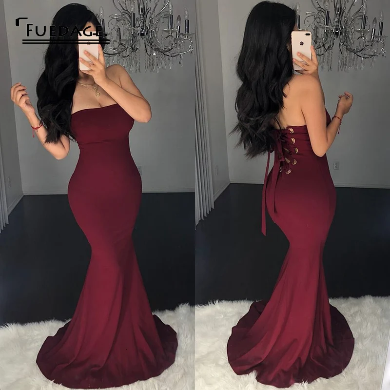 Женское Клубное платье без бретелек Fuedage вечернее с открытой спиной Элегантное