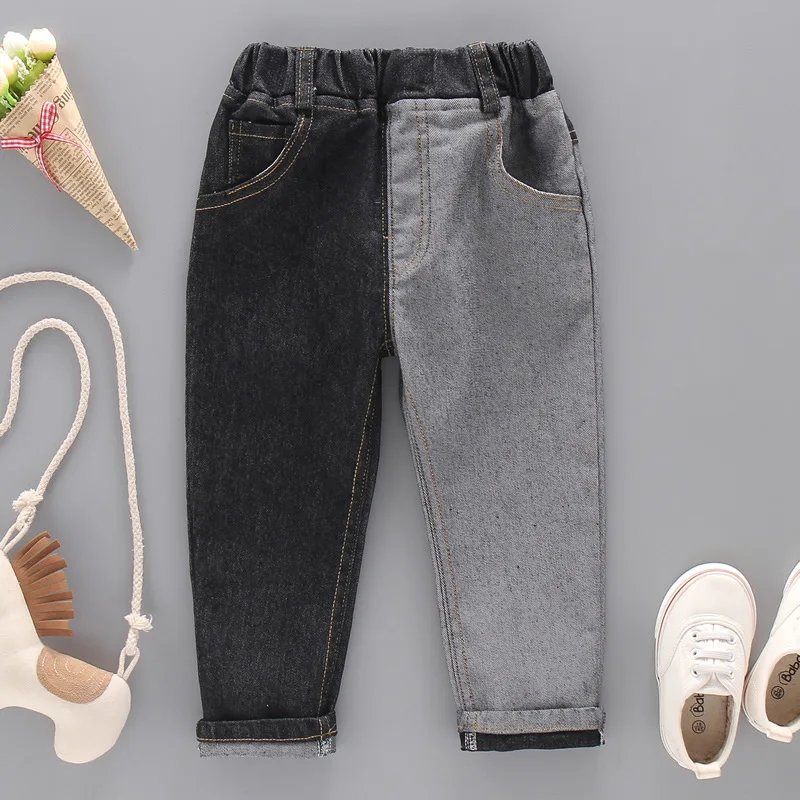 Модные повседневные джинсовые брюки для мальчиков штаны маленьких Детские узкие
