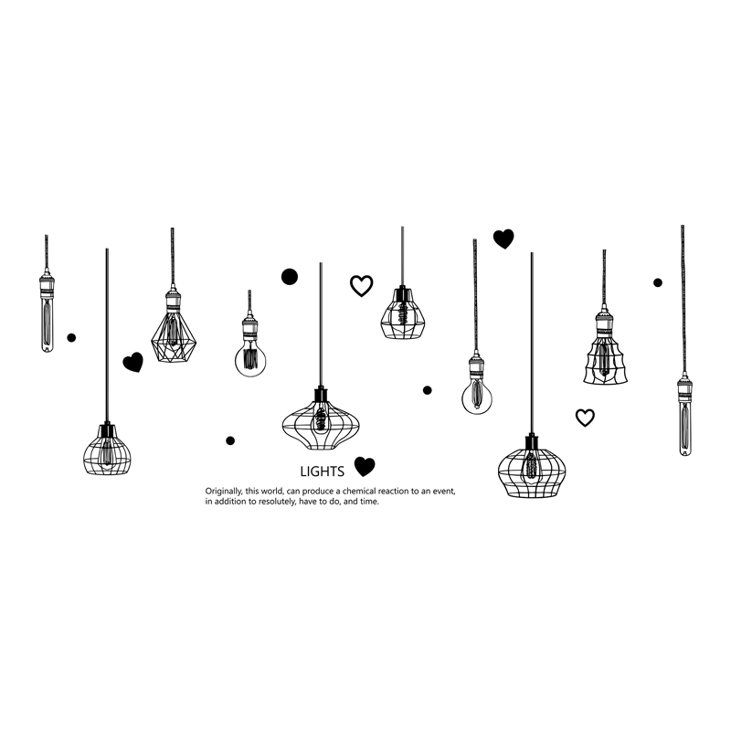 Черная люстра 226*97 см настенные наклейки светильник почка домашний декор для