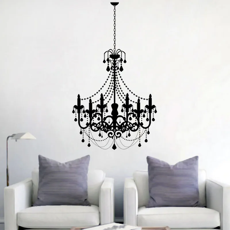 

Candle Chandelier Wall Decal White Exquisite Family Wall Stickers Mural Art Home Decor Wall Decals Vinyl Sticker For Living Room