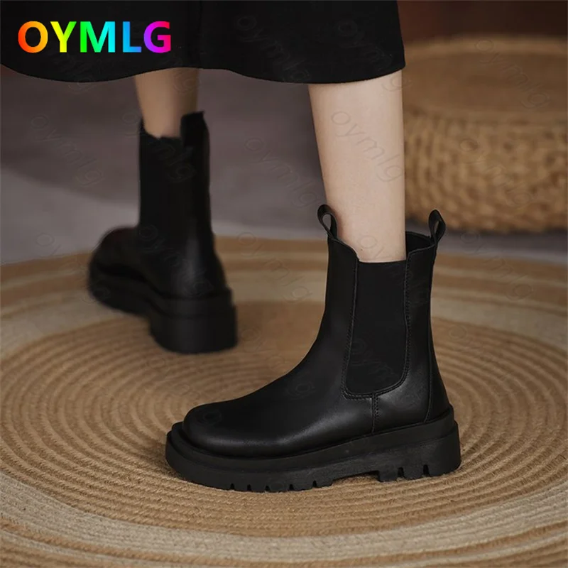 

Ботинки мартинсы женские, красные, сетчатые, на толстой подошве, удобные тонкие локомотивные Ботинки Челси, Новинка осени 2021