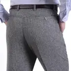 Тонкие мужские повседневные брюки для мужчин среднего возраста, свободные прямые брюки для мужчин среднего возраста, мужские серые брюки с высокой талией