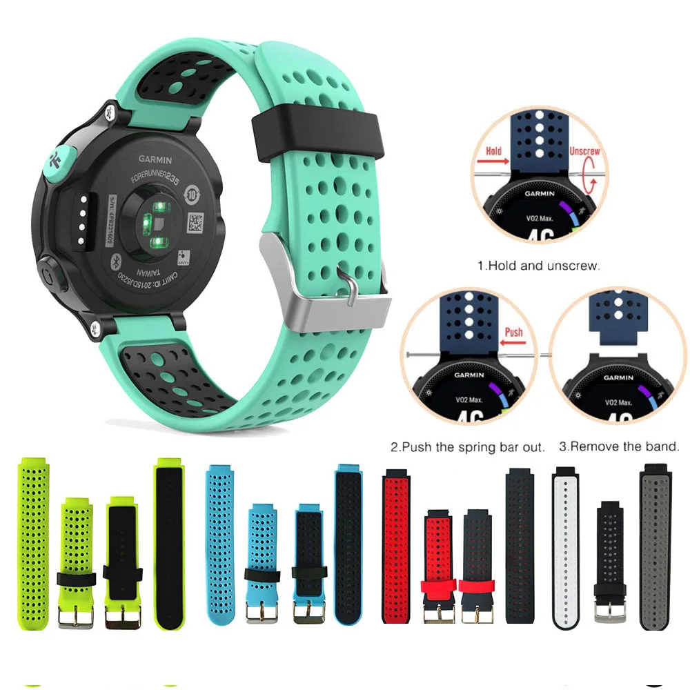 Ремешок силиконовый для наручных часов Garmin Forerunner 235 630 230 735|Ремешки часов| |