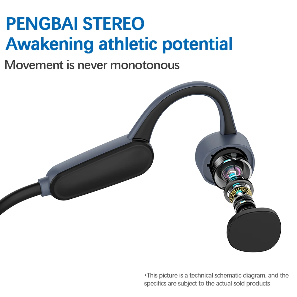 

K8 Bone Conduction Earphones Outdoor Sports Waterproof Wireless Bluetooth Earbuds With Micophone 16GB MP3 Player For Running