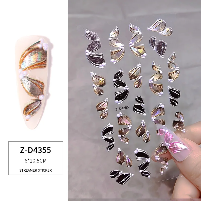 

5D Relief Ribbon Nail Stickers for Art Decoration Fashion Ballet Shoes Performance Design Multicolor Nail Accessories Manicure