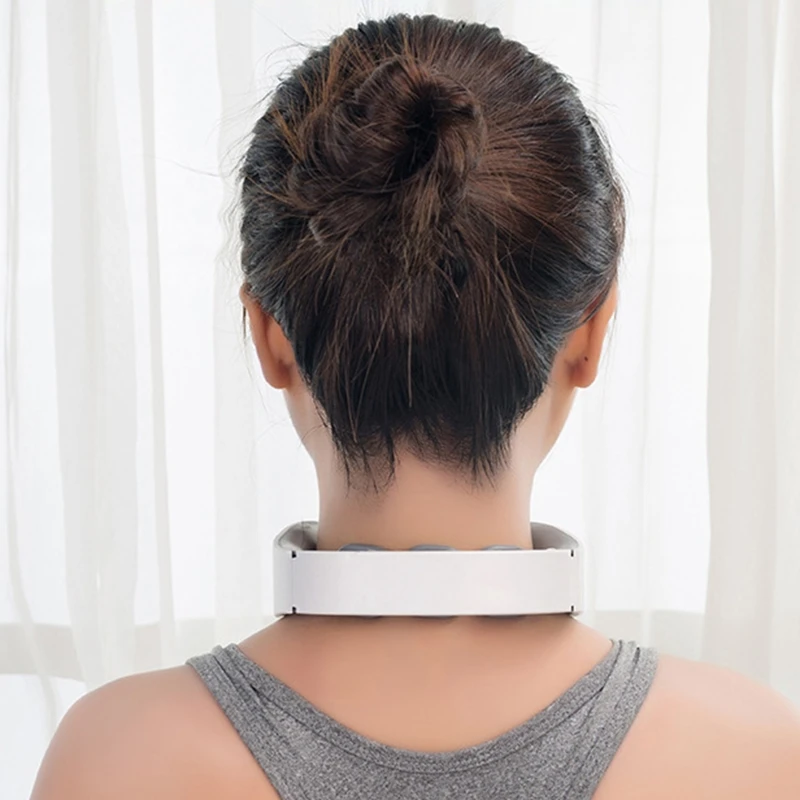 

Multifunctional Cervical Massage Instrument Intelligent Heating Pulse Neck Massager Voice Prompts Neck Massage Tool for Office H