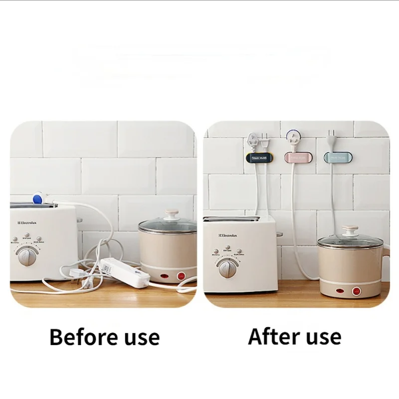 

4pcs/set Punch-Free Plug Wire Clip Holder Hook Cable Retainer Cable Clips for Plug Wire Storage Clamp Cable Plugs Home Storage