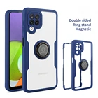 Чехол для Samsung A32, A52, A72, A12, Роскошный прозрачный чехол с полным покрытием на 360 градусов для Galaxy S21 FE, A22, A82, A02S, магнитный держатель с кольцом