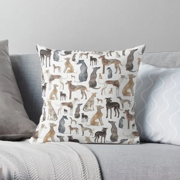 

Greyhounds Wippets And Lurcher Dogs Printing Throw Pillow Cover Customizable Car Case Anime Cushion Waist Pillows not include