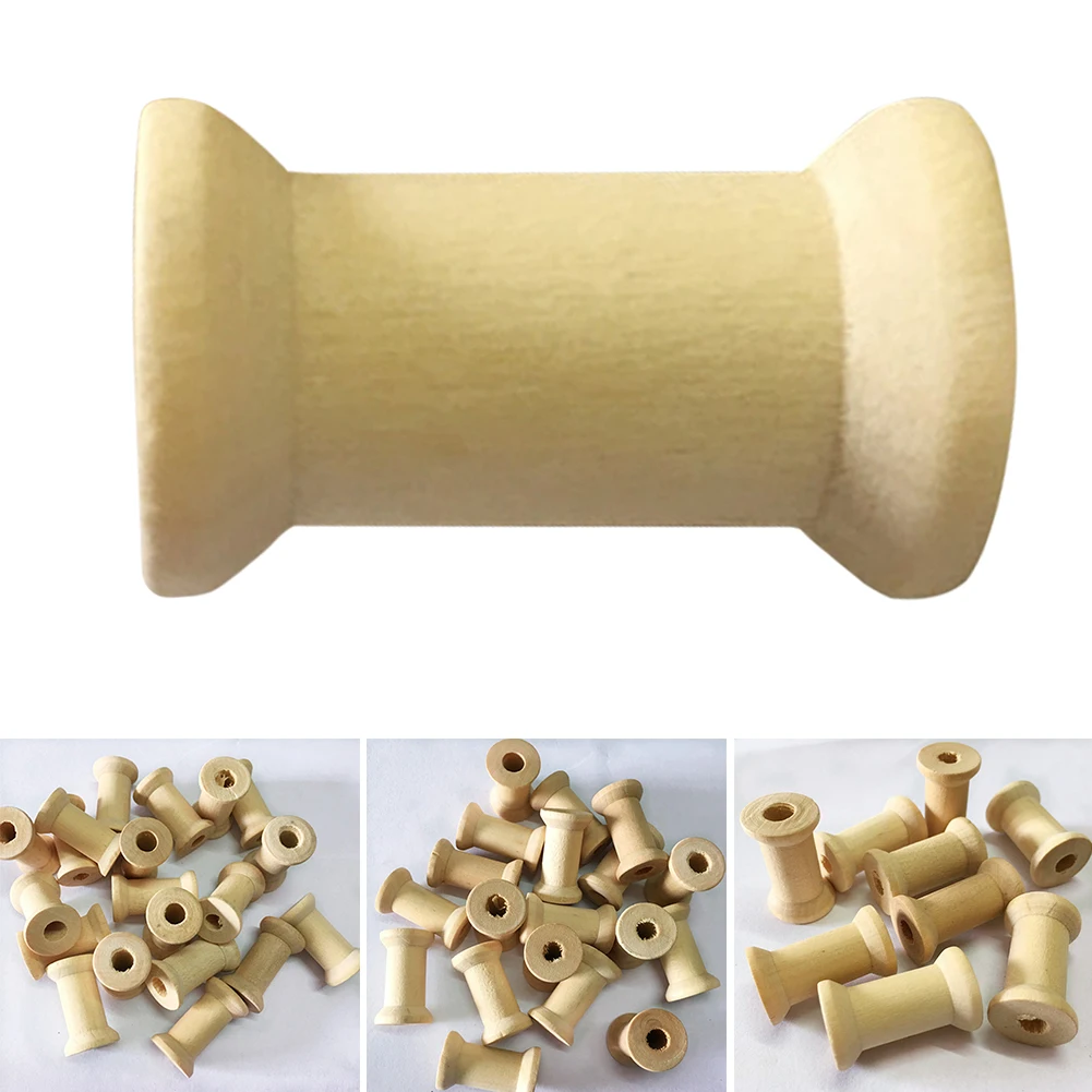 30 шт. Швейные аксессуары портативные шпульки деревянные катушки винтажные