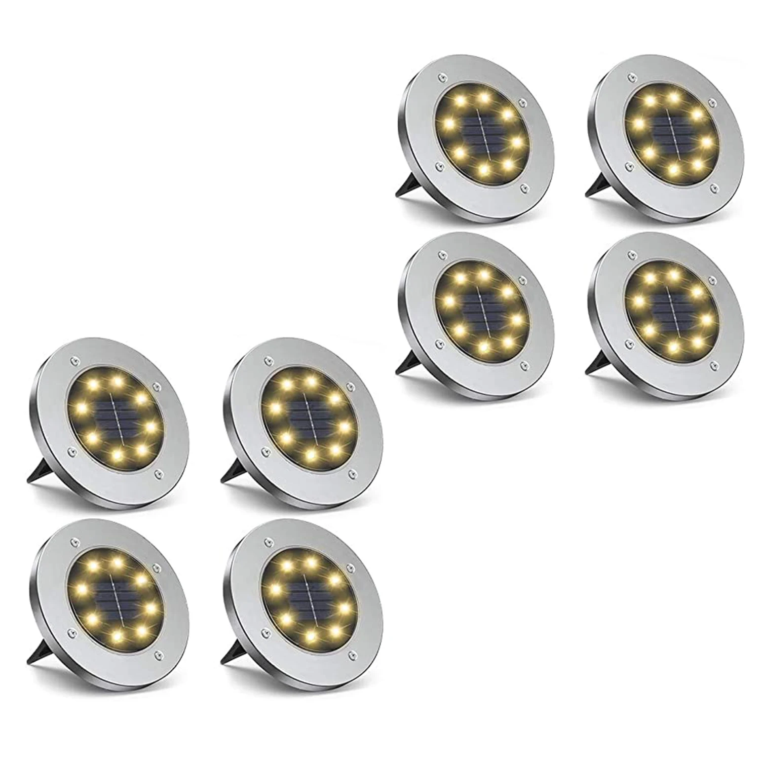 

Solar Ground Lights 8 LED Solar Lights Outdoor Waterproof Landscape Lawn Lighting for Garden Yard Deck Walkway Patio Pathway