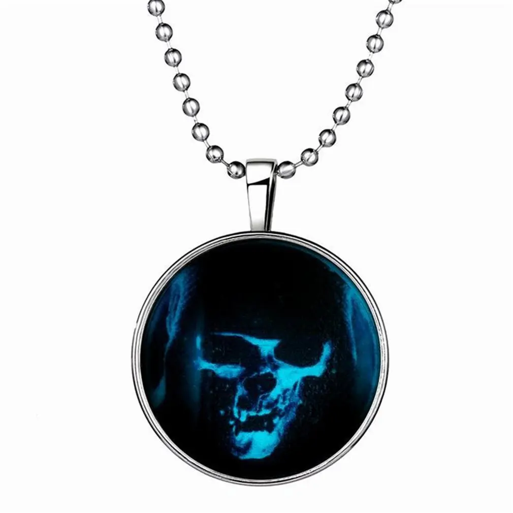 Светящееся ожерелье с черепом подвеска в винтажном стиле хирургическая стальная