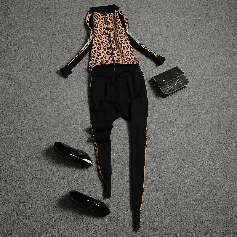 Новая осень зима спортивные костюмы женская мода из двух частей комплект одежды