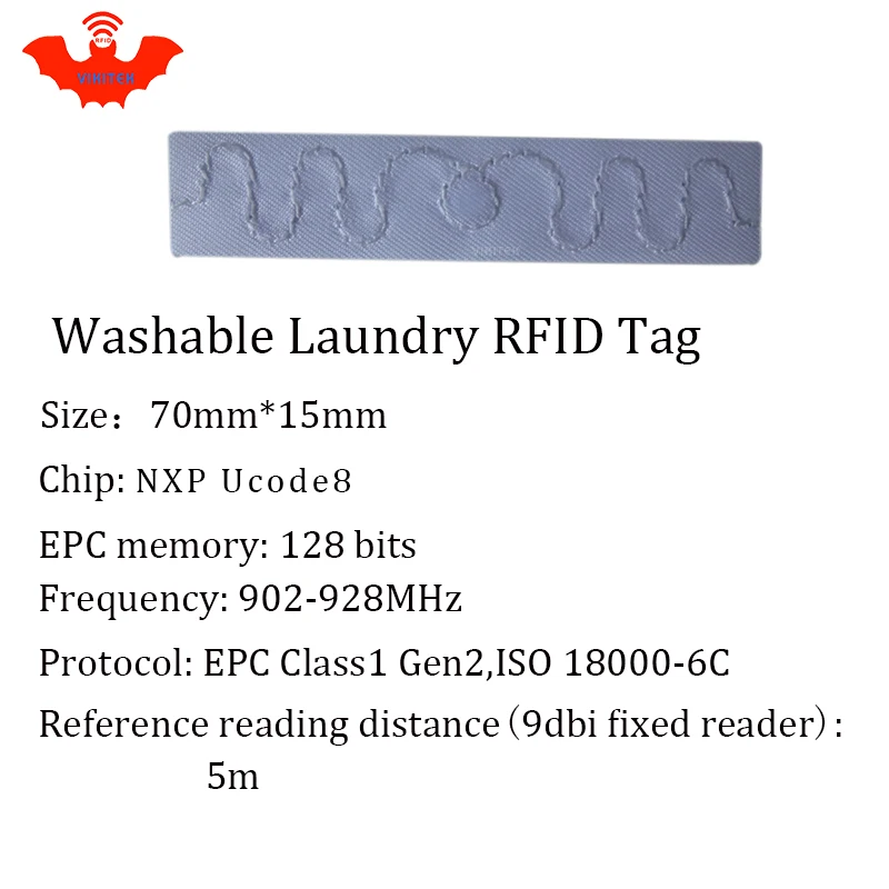 Бирка для прачечной UHF RFID стирающаяся теплостойкая 902 928 МГц NXP UCode8 EPC Gen2 6C смарт