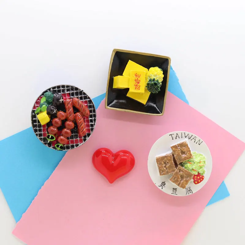 Магнит на холодильник Тайваньская тарелка для еды барбекю тарелки пустыни